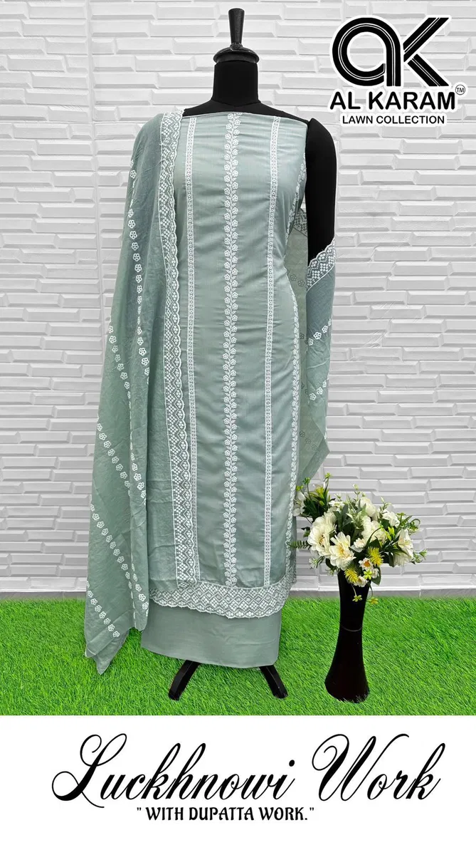 Lucknowi By Al Karam Pure Cotton Dress Material Wholesale In India